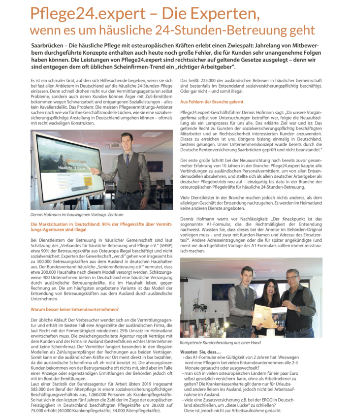 Pflege24.expert - Die Experten, wenn es um häusliche 24-Stunden-Betreuung geht